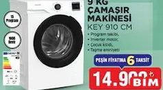 KEYSMART 9 KG ÇAMAŞIR MAKİNESİ KEY 910 CM fiyat ve kampanya bilgisi